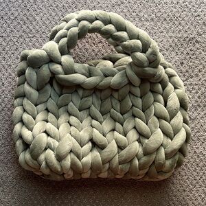 Handmade Hand Crocheted Chunky Knit Green Handbag